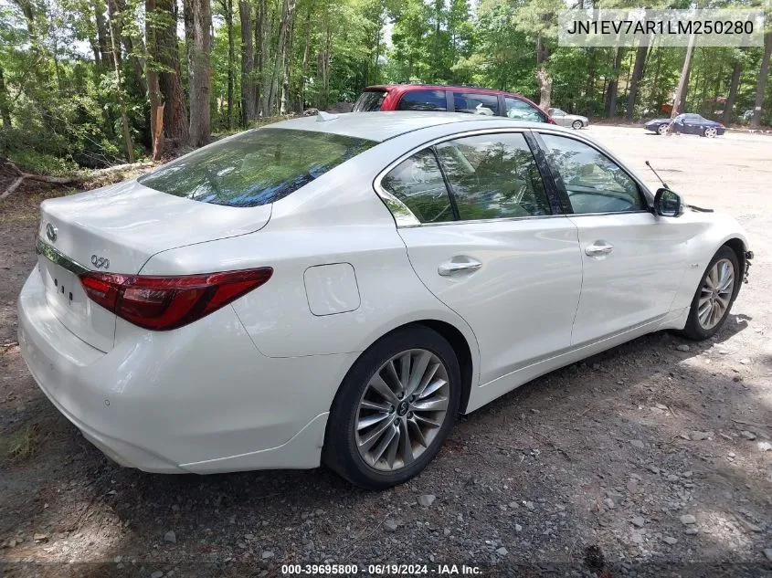 2020 Infiniti Q50 Luxe Awd VIN: JN1EV7AR1LM250280 Lot: 39695800