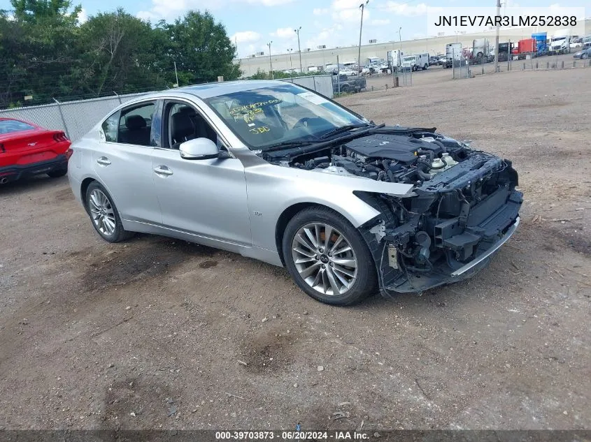 2020 Infiniti Q50 Luxe Awd VIN: JN1EV7AR3LM252838 Lot: 39703873