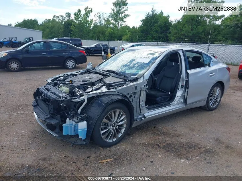 2020 Infiniti Q50 Luxe Awd VIN: JN1EV7AR3LM252838 Lot: 39703873