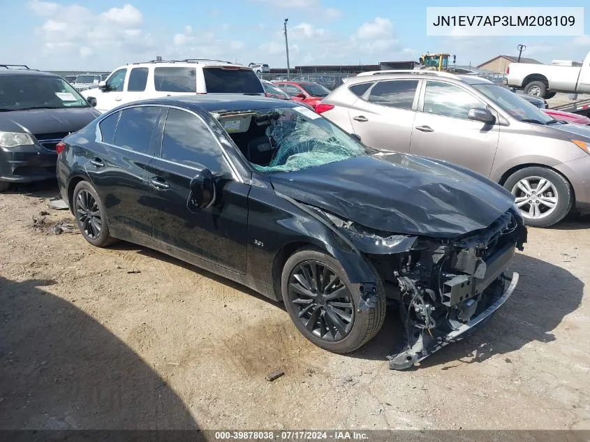 2020 Infiniti Q50 Luxe VIN: JN1EV7AP3LM208109 Lot: 39878038