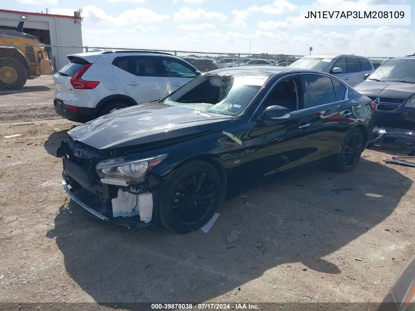 2020 Infiniti Q50 Luxe VIN: JN1EV7AP3LM208109 Lot: 39878038