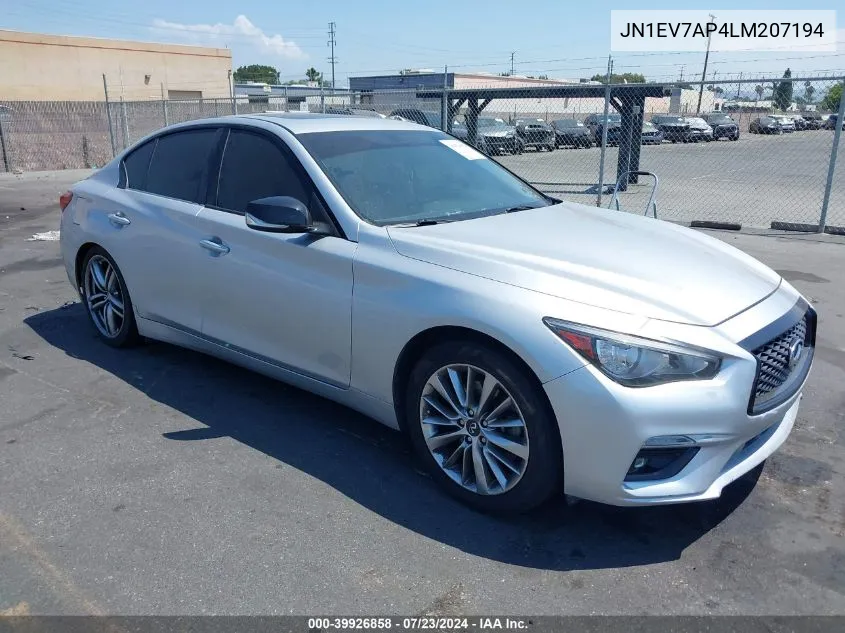 JN1EV7AP4LM207194 2020 Infiniti Q50 Luxe