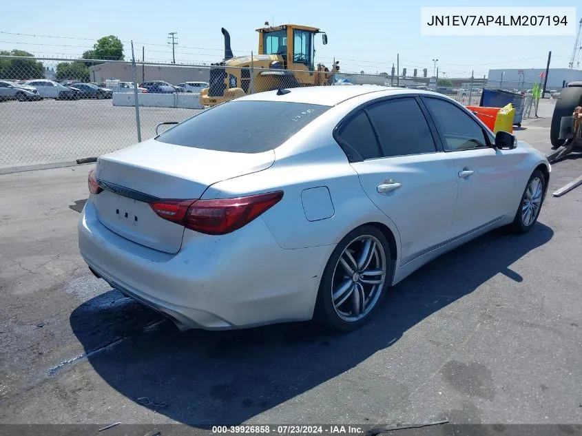 JN1EV7AP4LM207194 2020 Infiniti Q50 Luxe