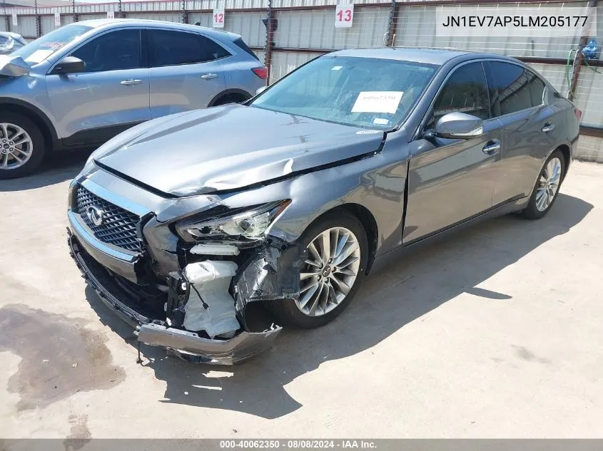 2020 Infiniti Q50 Luxe VIN: JN1EV7AP5LM205177 Lot: 40062350