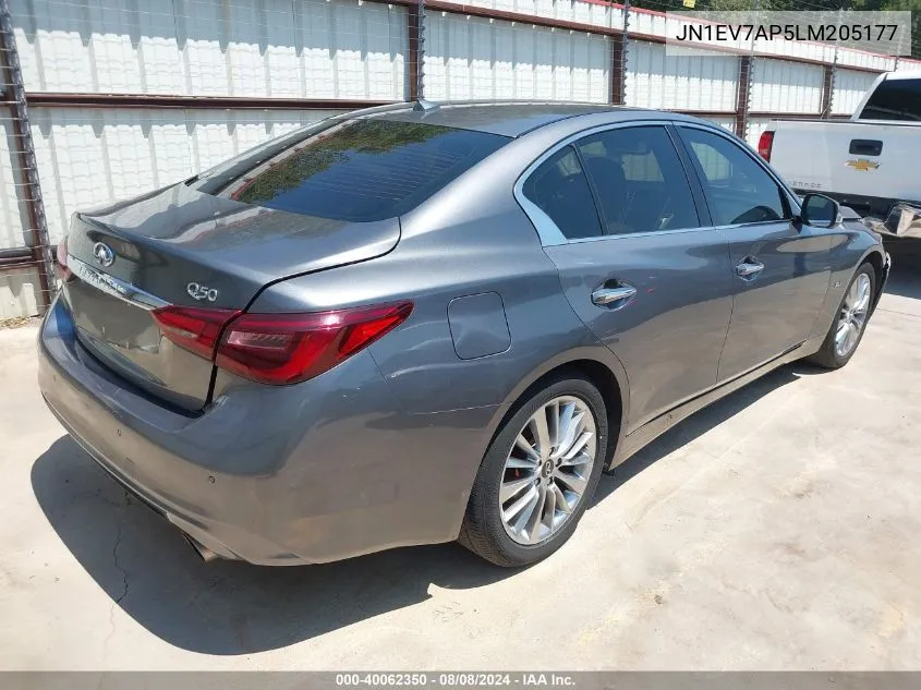 JN1EV7AP5LM205177 2020 Infiniti Q50 Luxe