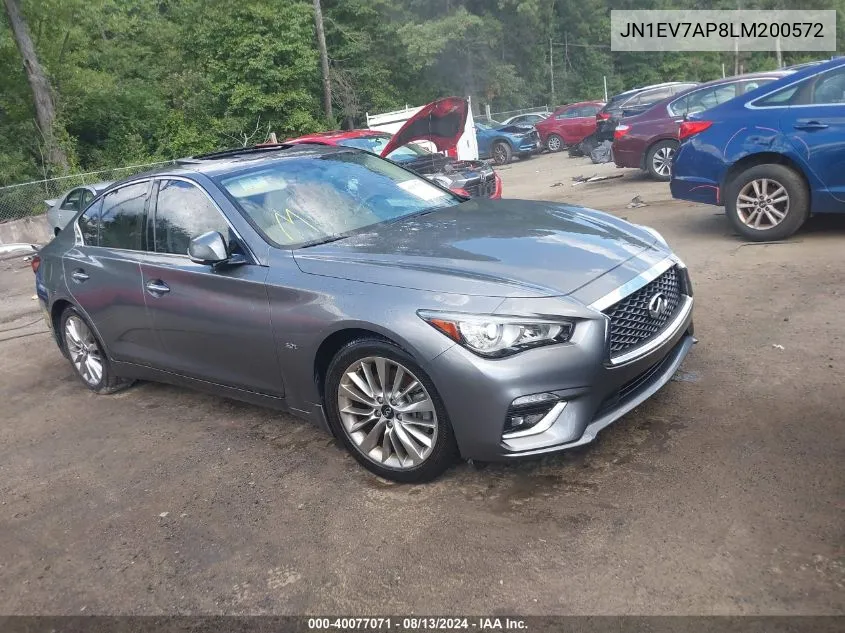 2020 Infiniti Q50 Luxe VIN: JN1EV7AP8LM200572 Lot: 40077071