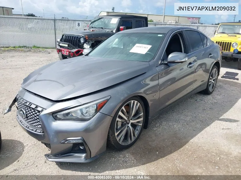 2020 Infiniti Q50 Sport VIN: JN1EV7APXLM209032 Lot: 40083303