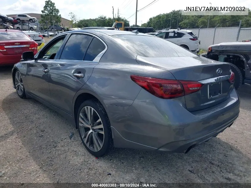 2020 Infiniti Q50 Sport VIN: JN1EV7APXLM209032 Lot: 40083303