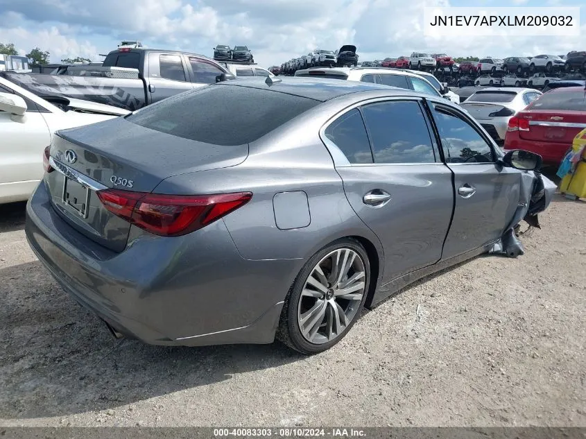 2020 Infiniti Q50 Sport VIN: JN1EV7APXLM209032 Lot: 40083303