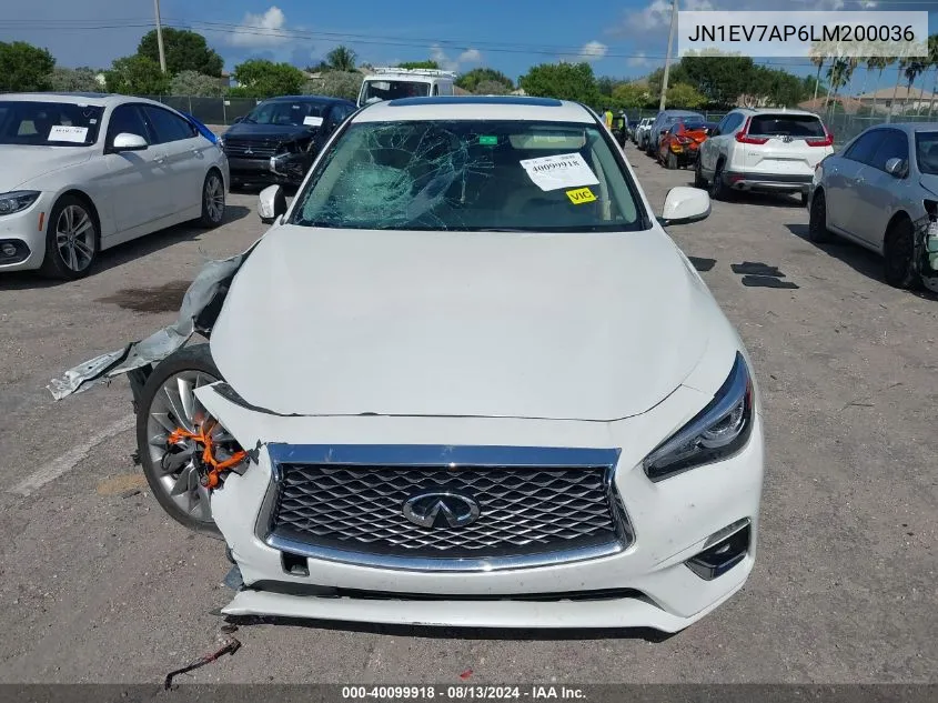 JN1EV7AP6LM200036 2020 Infiniti Q50 Luxe