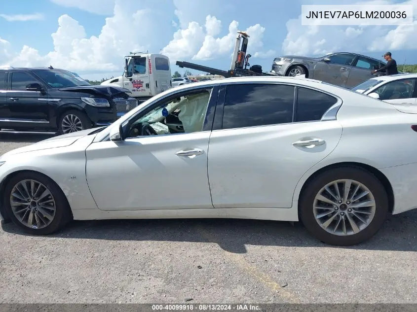 2020 Infiniti Q50 Luxe VIN: JN1EV7AP6LM200036 Lot: 40099918