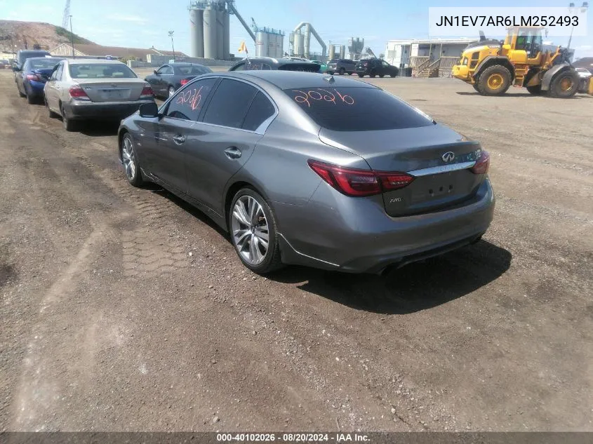 2020 Infiniti Q50 Sport Awd VIN: JN1EV7AR6LM252493 Lot: 40102026