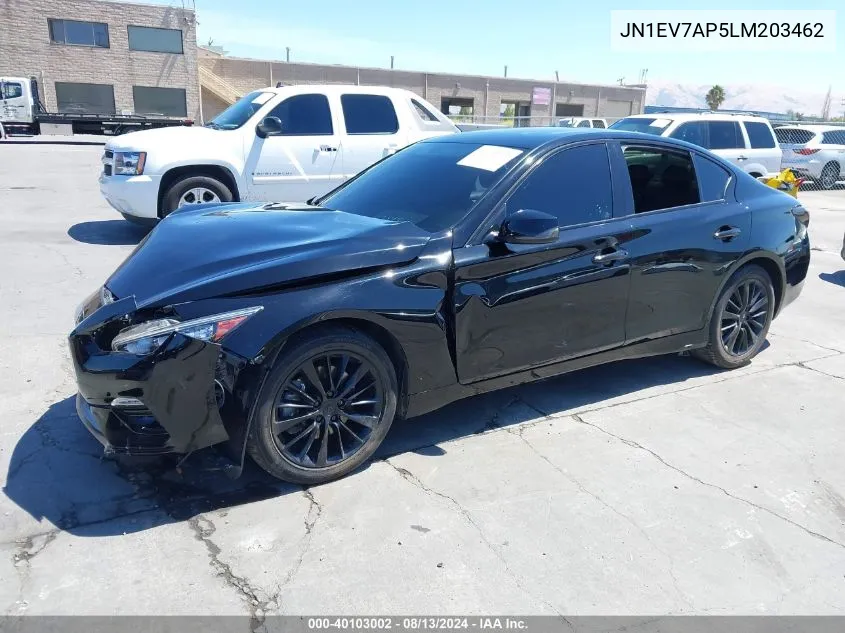 2020 Infiniti Q50 Luxe VIN: JN1EV7AP5LM203462 Lot: 40103002