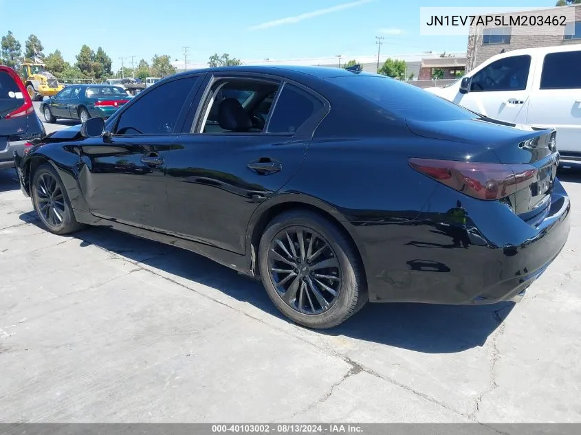 2020 Infiniti Q50 Luxe VIN: JN1EV7AP5LM203462 Lot: 40103002