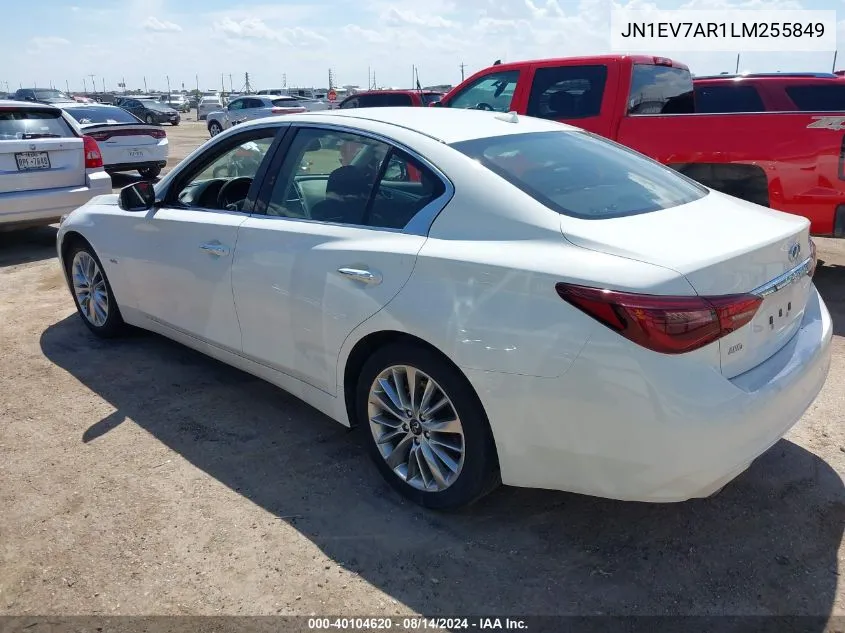 2020 Infiniti Q50 Luxe Awd VIN: JN1EV7AR1LM255849 Lot: 40104620