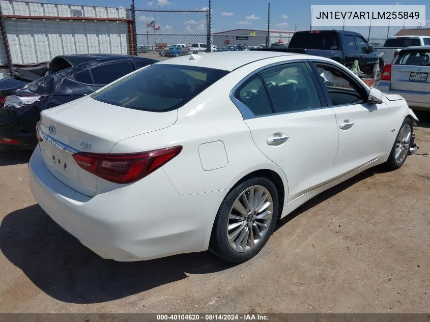 2020 Infiniti Q50 Luxe Awd VIN: JN1EV7AR1LM255849 Lot: 40104620