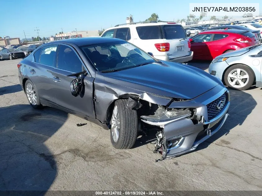 2020 Infiniti Q50 Luxe VIN: JN1EV7AP4LM203856 Lot: 40124702