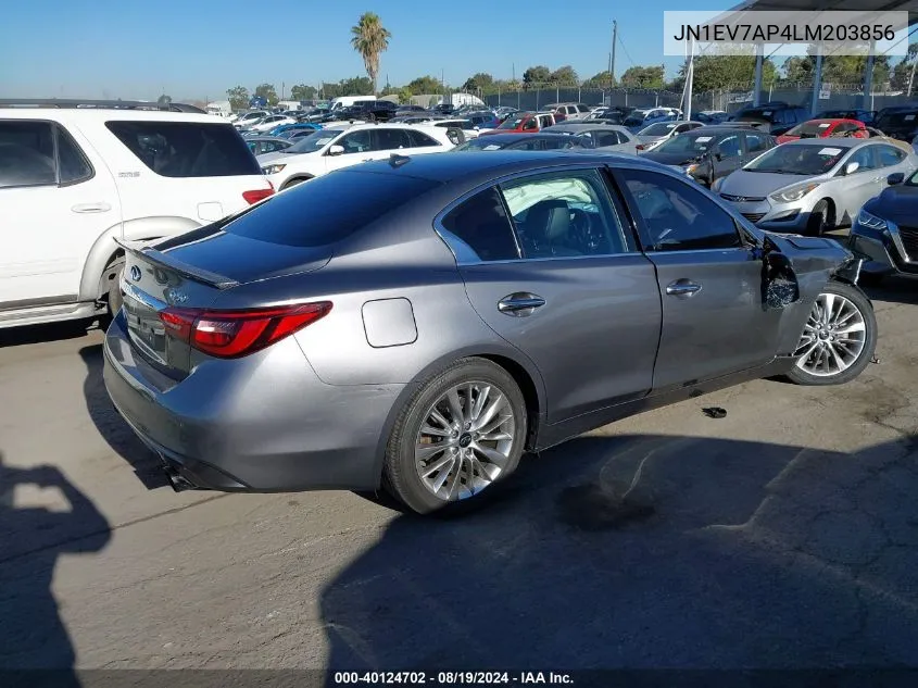 JN1EV7AP4LM203856 2020 Infiniti Q50 Luxe