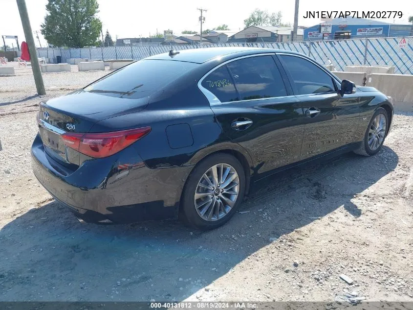 2020 Infiniti Q50 Luxe VIN: JN1EV7AP7LM202779 Lot: 40131812