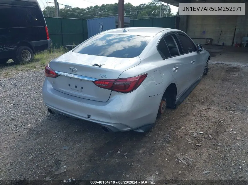 2020 Infiniti Q50 Luxe Awd VIN: JN1EV7AR5LM252971 Lot: 40154710