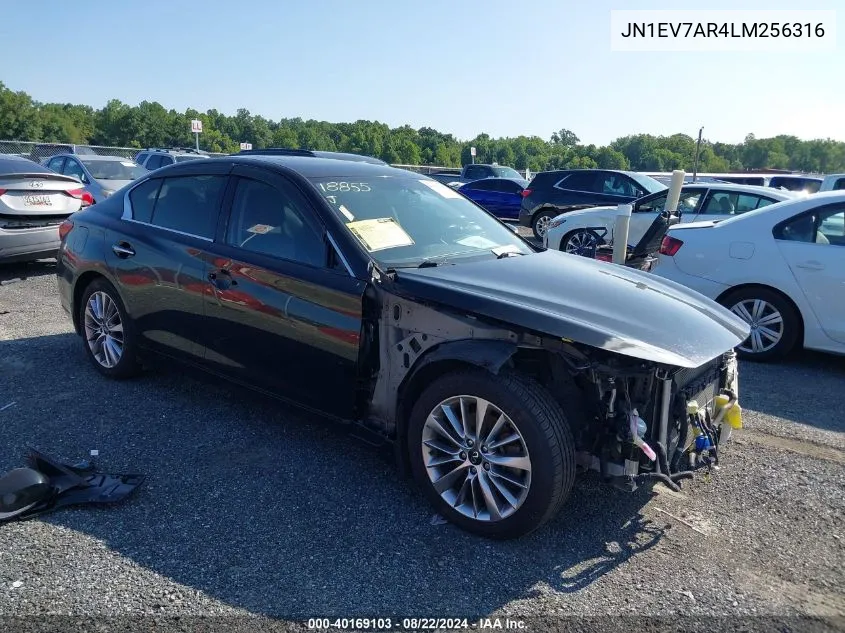 2020 Infiniti Q50 Luxe Awd VIN: JN1EV7AR4LM256316 Lot: 40169103