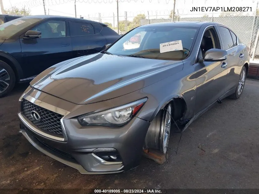 2020 Infiniti Q50 Luxe VIN: JN1EV7AP1LM208271 Lot: 40189005