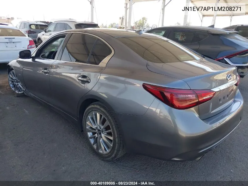 2020 Infiniti Q50 Luxe VIN: JN1EV7AP1LM208271 Lot: 40189005