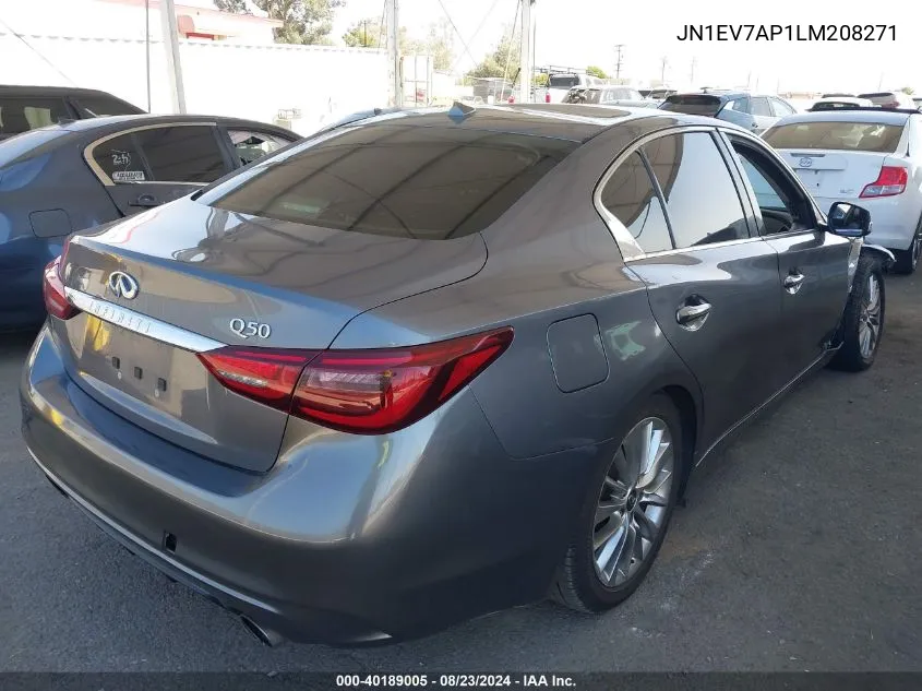 2020 Infiniti Q50 Luxe VIN: JN1EV7AP1LM208271 Lot: 40189005