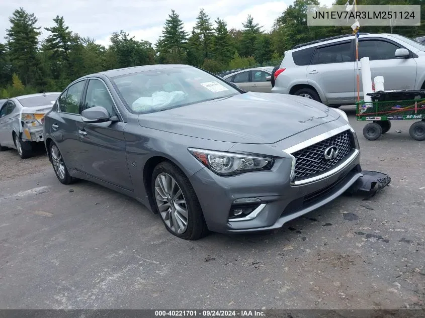 2020 Infiniti Q50 Luxe Awd VIN: JN1EV7AR3LM251124 Lot: 40221701