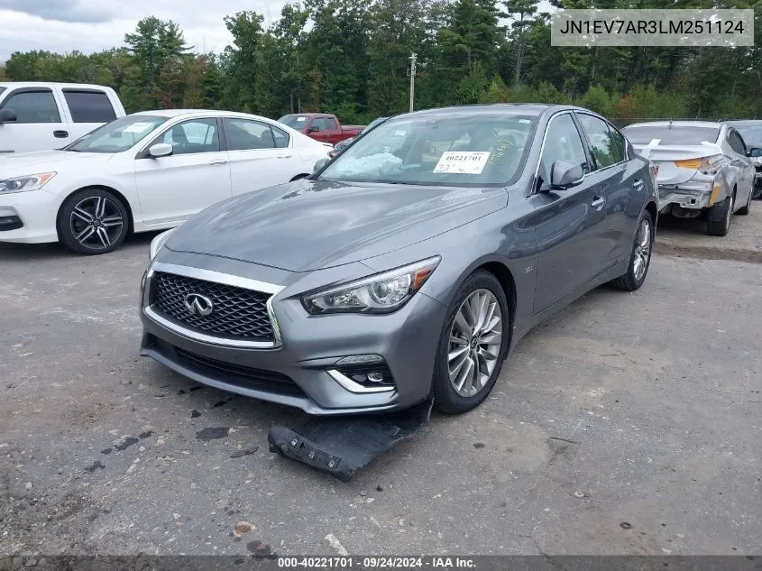 2020 Infiniti Q50 Luxe Awd VIN: JN1EV7AR3LM251124 Lot: 40221701