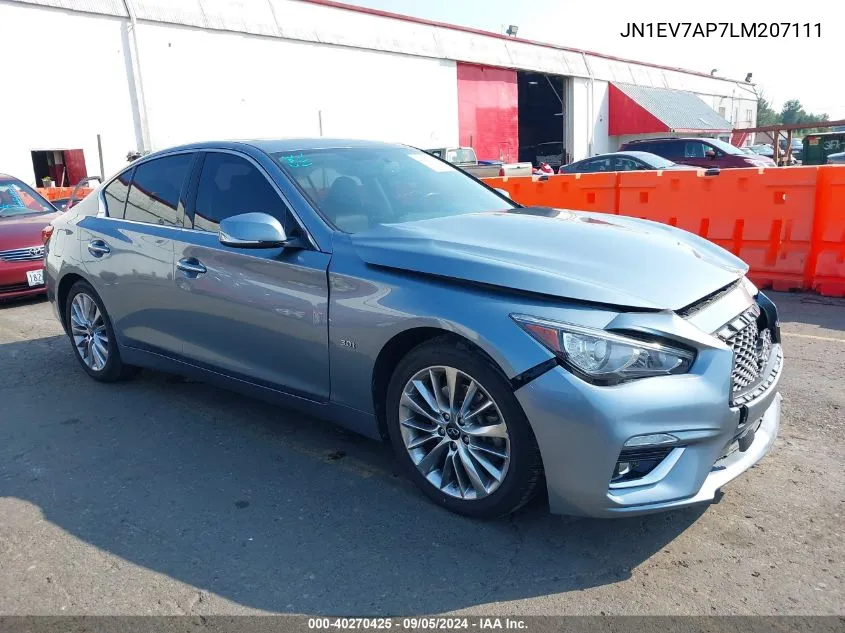 2020 Infiniti Q50 Pure/Luxe/Sport/Edition 30 VIN: JN1EV7AP7LM207111 Lot: 40270425