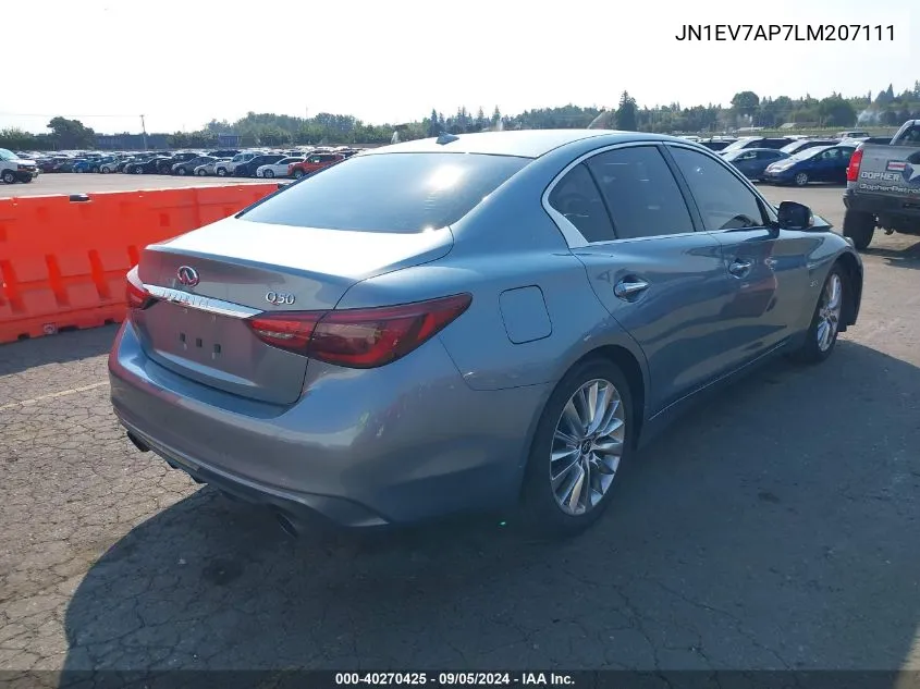 2020 Infiniti Q50 Pure/Luxe/Sport/Edition 30 VIN: JN1EV7AP7LM207111 Lot: 40270425