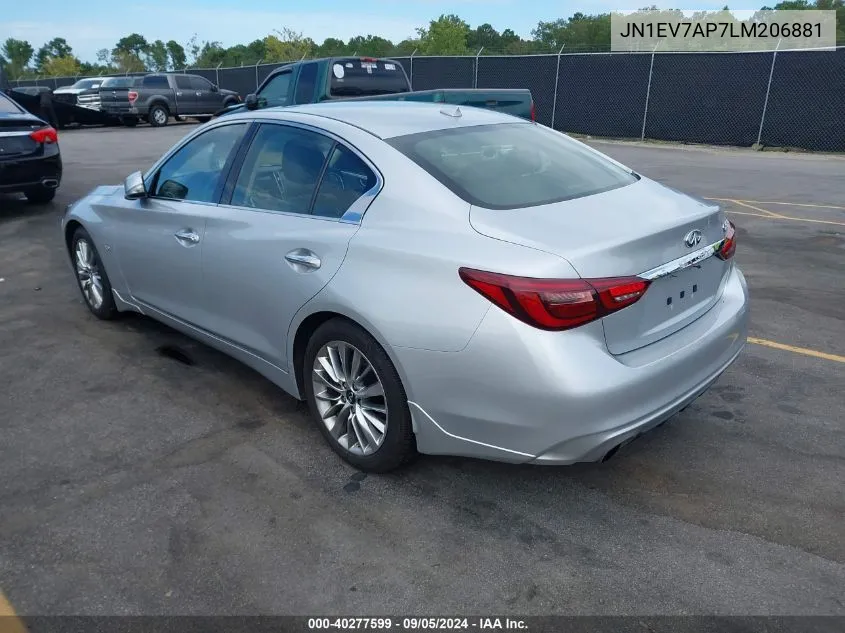 JN1EV7AP7LM206881 2020 Infiniti Q50 Luxe