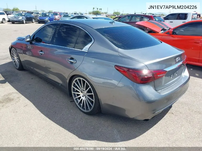 2020 Infiniti Q50 Luxe VIN: JN1EV7AP9LM204226 Lot: 40279390