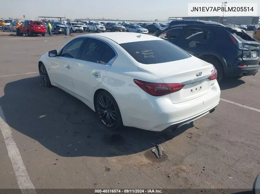 JN1EV7AP8LM205514 2020 Infiniti Q50 Pure/Luxe/Sport/Edition 3