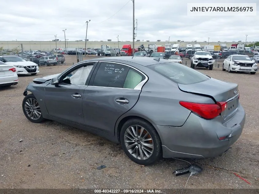 2020 Infiniti Q50 Luxe Awd VIN: JN1EV7AR0LM256975 Lot: 40342227