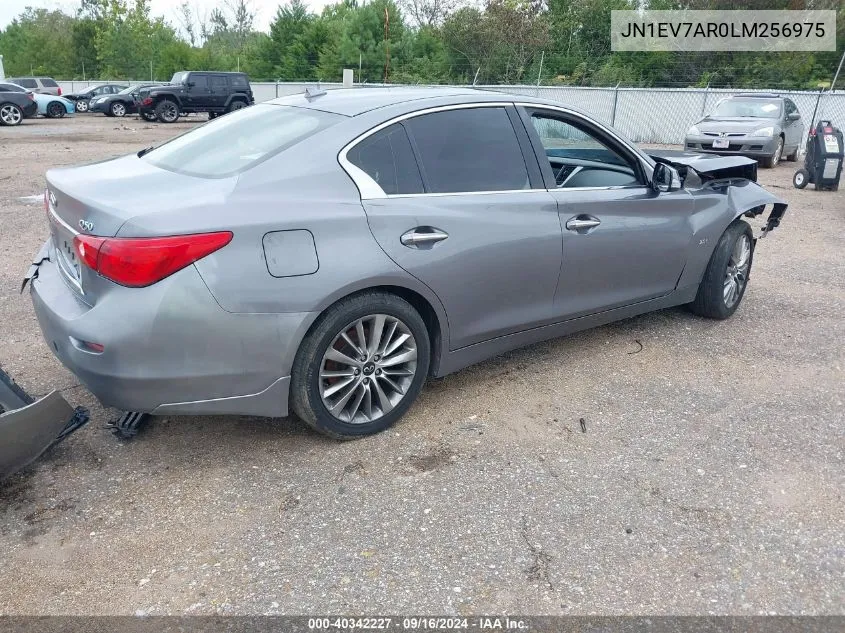 2020 Infiniti Q50 Luxe Awd VIN: JN1EV7AR0LM256975 Lot: 40342227