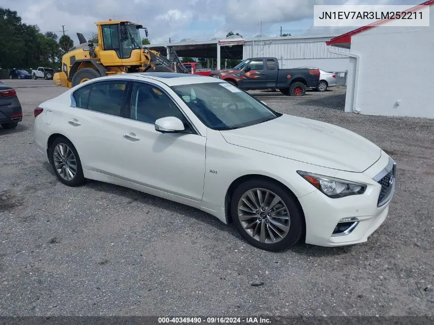 2020 Infiniti Q50 Pure/Luxe/Sport/Edition 3 VIN: JN1EV7AR3LM252211 Lot: 40349490