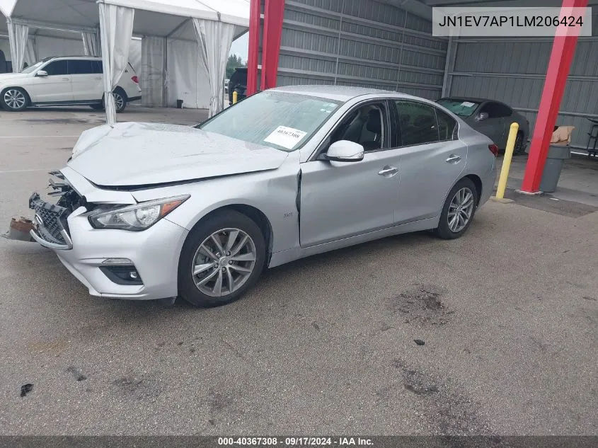 2020 Infiniti Q50 Pure/Luxe/Sport/Edition 3 VIN: JN1EV7AP1LM206424 Lot: 40367308