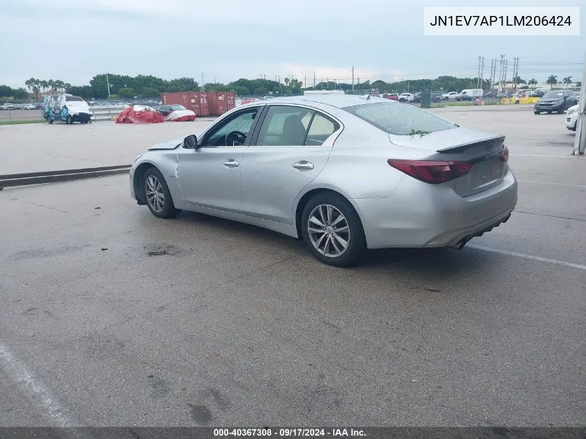 2020 Infiniti Q50 Pure/Luxe/Sport/Edition 3 VIN: JN1EV7AP1LM206424 Lot: 40367308