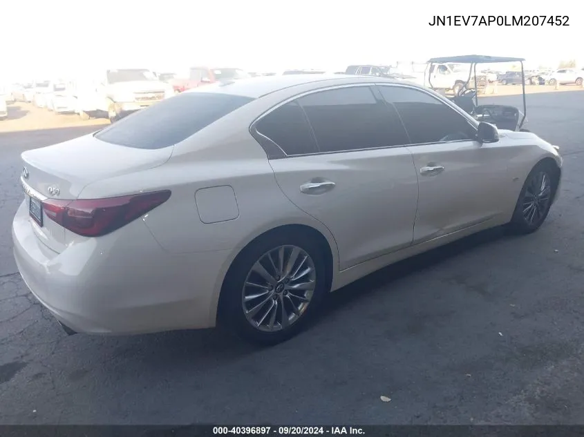 2020 Infiniti Q50 Luxe VIN: JN1EV7AP0LM207452 Lot: 40396897