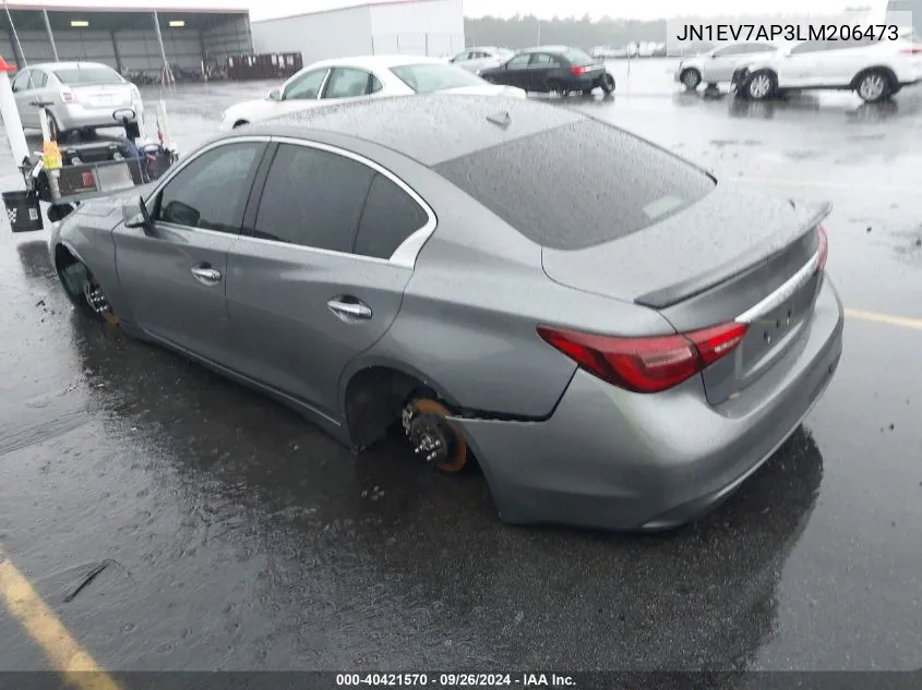 2020 Infiniti Q50 Pure/Luxe/Sport/Edition 30 VIN: JN1EV7AP3LM206473 Lot: 40421570