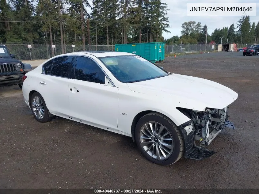 2020 Infiniti Q50 Luxe VIN: JN1EV7AP9LM204646 Lot: 40440737