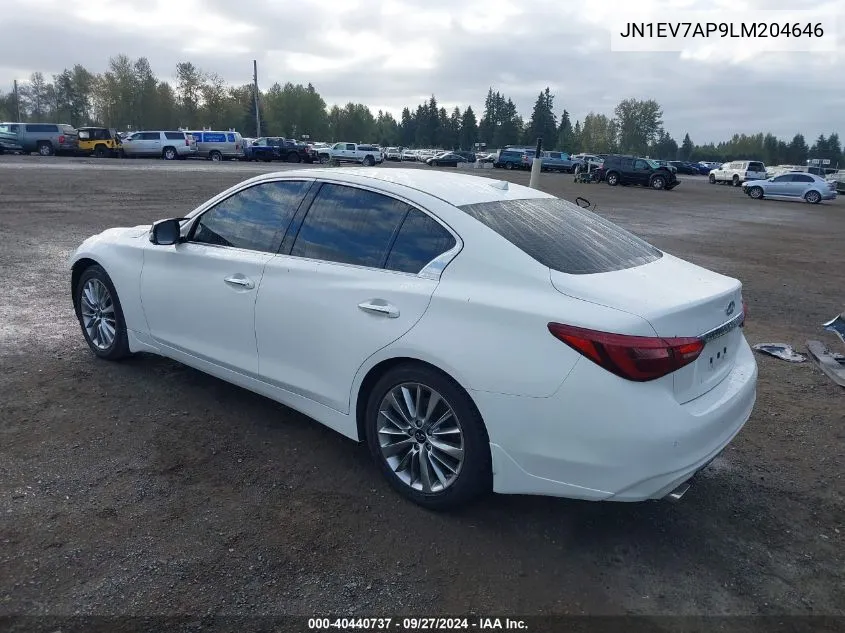 JN1EV7AP9LM204646 2020 Infiniti Q50 Luxe