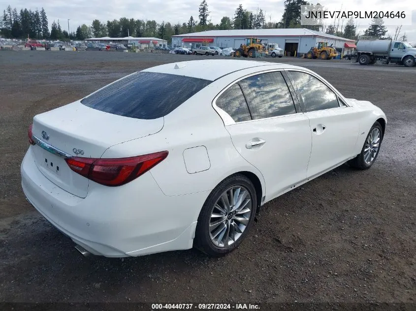 2020 Infiniti Q50 Luxe VIN: JN1EV7AP9LM204646 Lot: 40440737