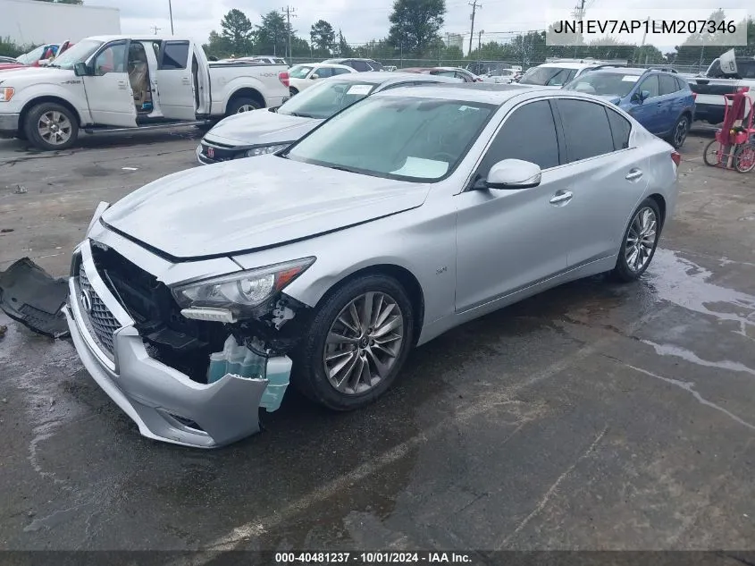 2020 Infiniti Q50 Luxe VIN: JN1EV7AP1LM207346 Lot: 40481237