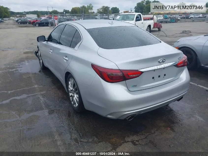 2020 Infiniti Q50 Luxe VIN: JN1EV7AP1LM207346 Lot: 40481237