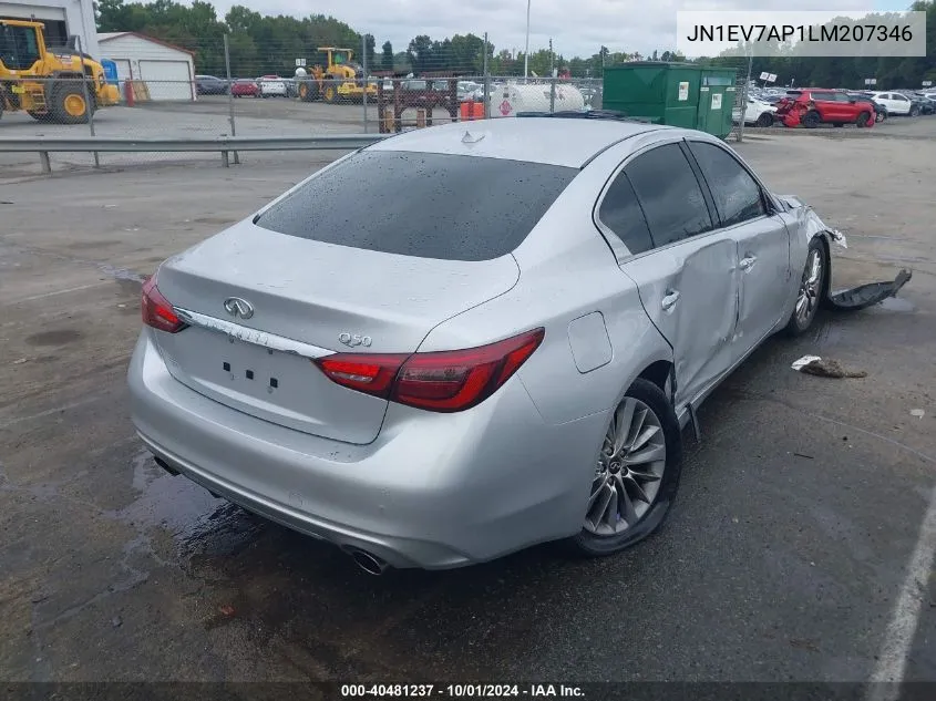 2020 Infiniti Q50 Luxe VIN: JN1EV7AP1LM207346 Lot: 40481237