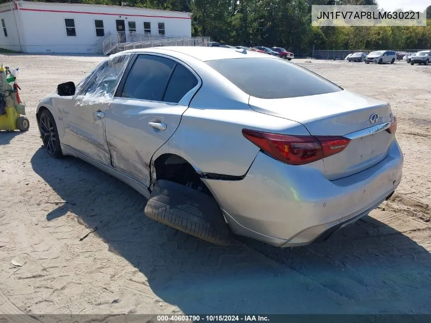 2020 Infiniti Q50 Red Sport 400 VIN: JN1FV7AP8LM630221 Lot: 40603790