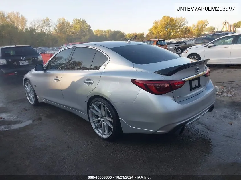 2020 Infiniti Q50 Luxe VIN: JN1EV7AP0LM203997 Lot: 40669635